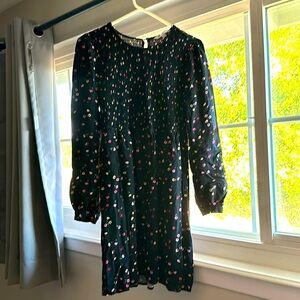 Smocked long-sleeved baby doll dress